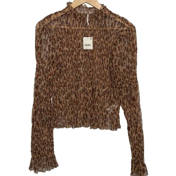 NEW Free People Hello There Top in Leopard Combo size XS - Picture 2 of 9